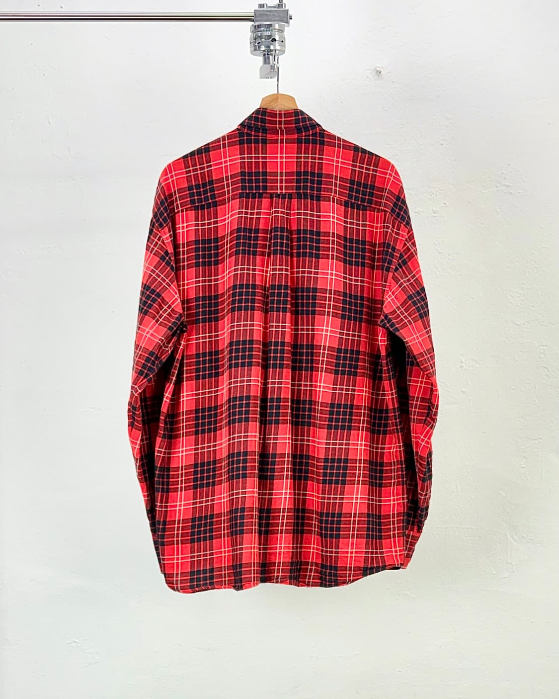 드리스 반 노튼 레드 체크 체스트 포켓 오버 셔츠 상품이미지6