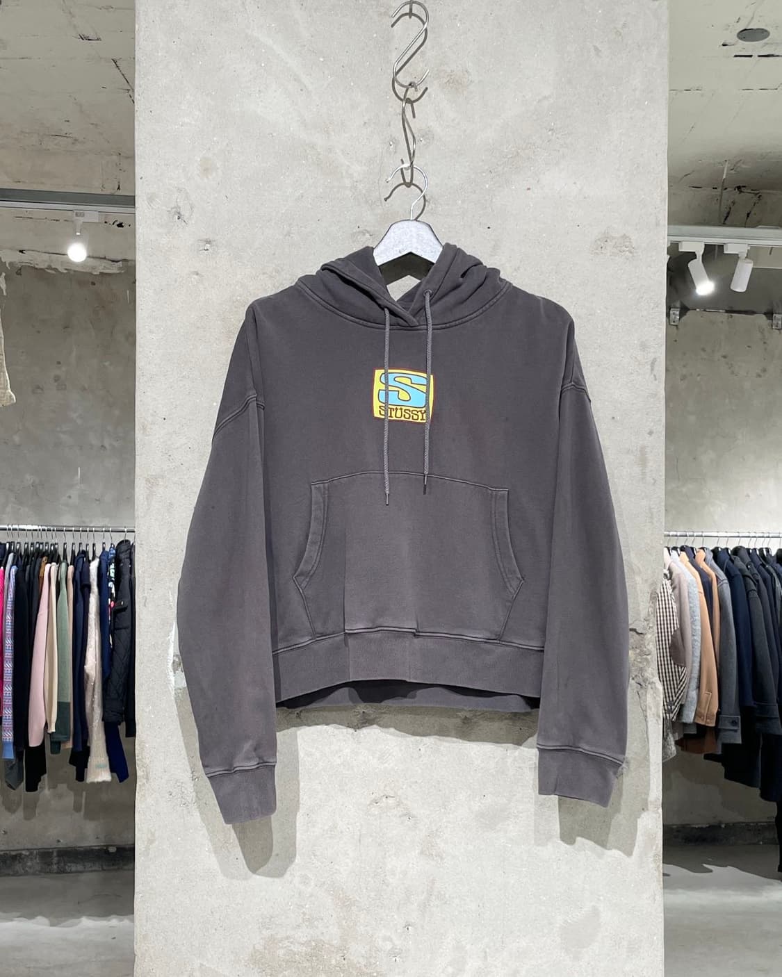 스투시 브라운 애그니스 박시 크롭 후디 상품이미지1