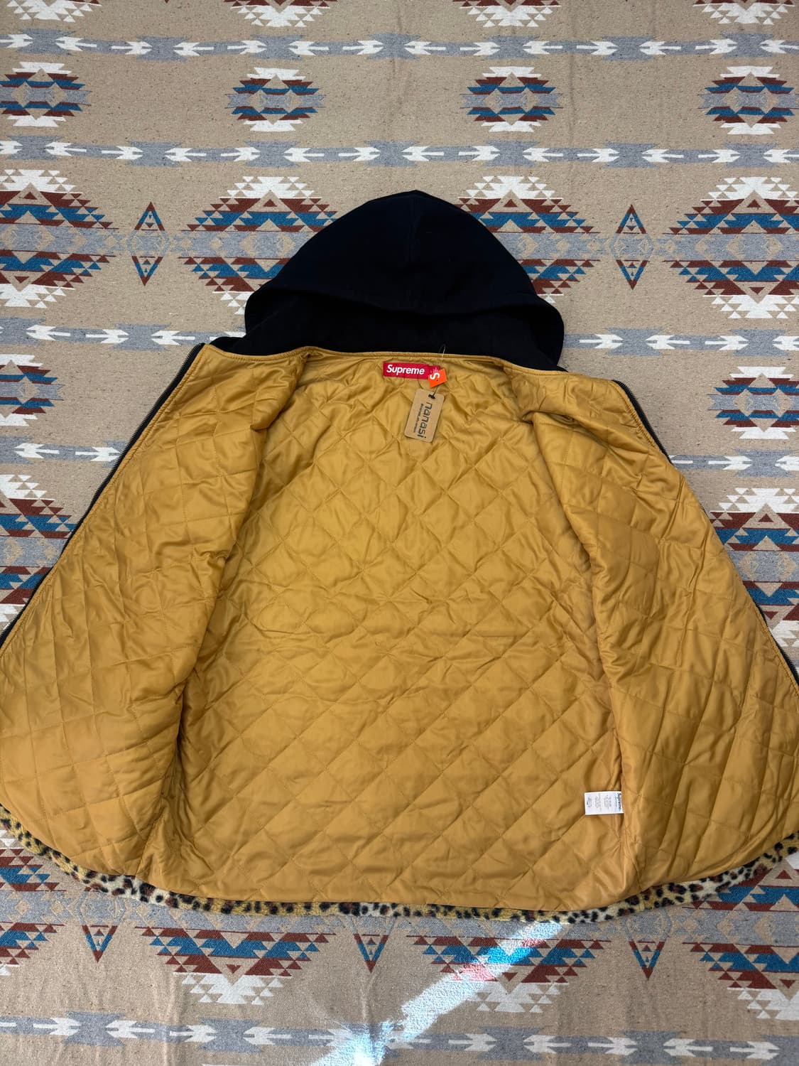 [L] 슈프림 플리스 집업 후드 셔츠 브라운 레오파드  상품이미지4