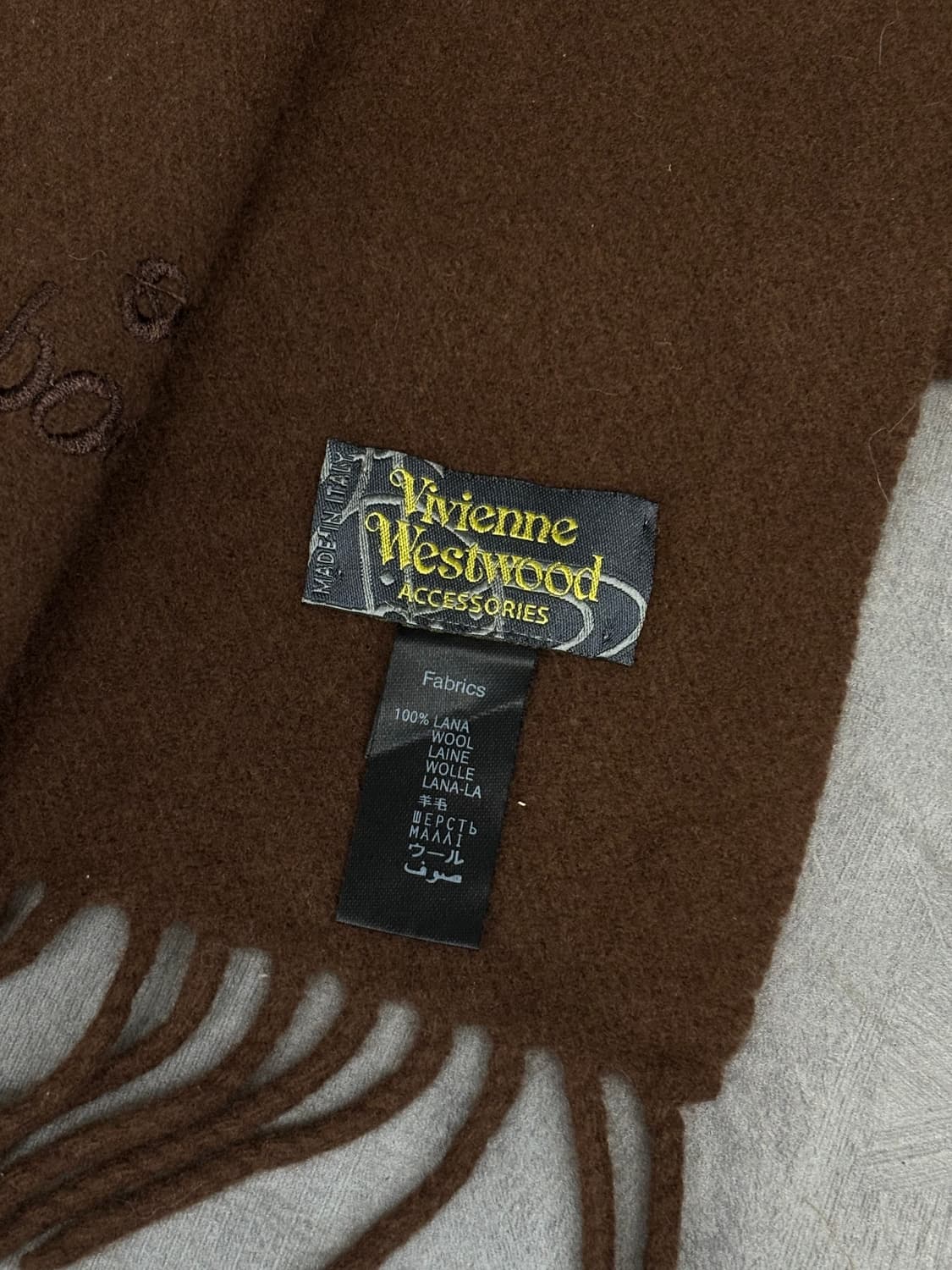Vivienne Westwood 비비안웨스트우드 브라운 머플러 상품이미지5