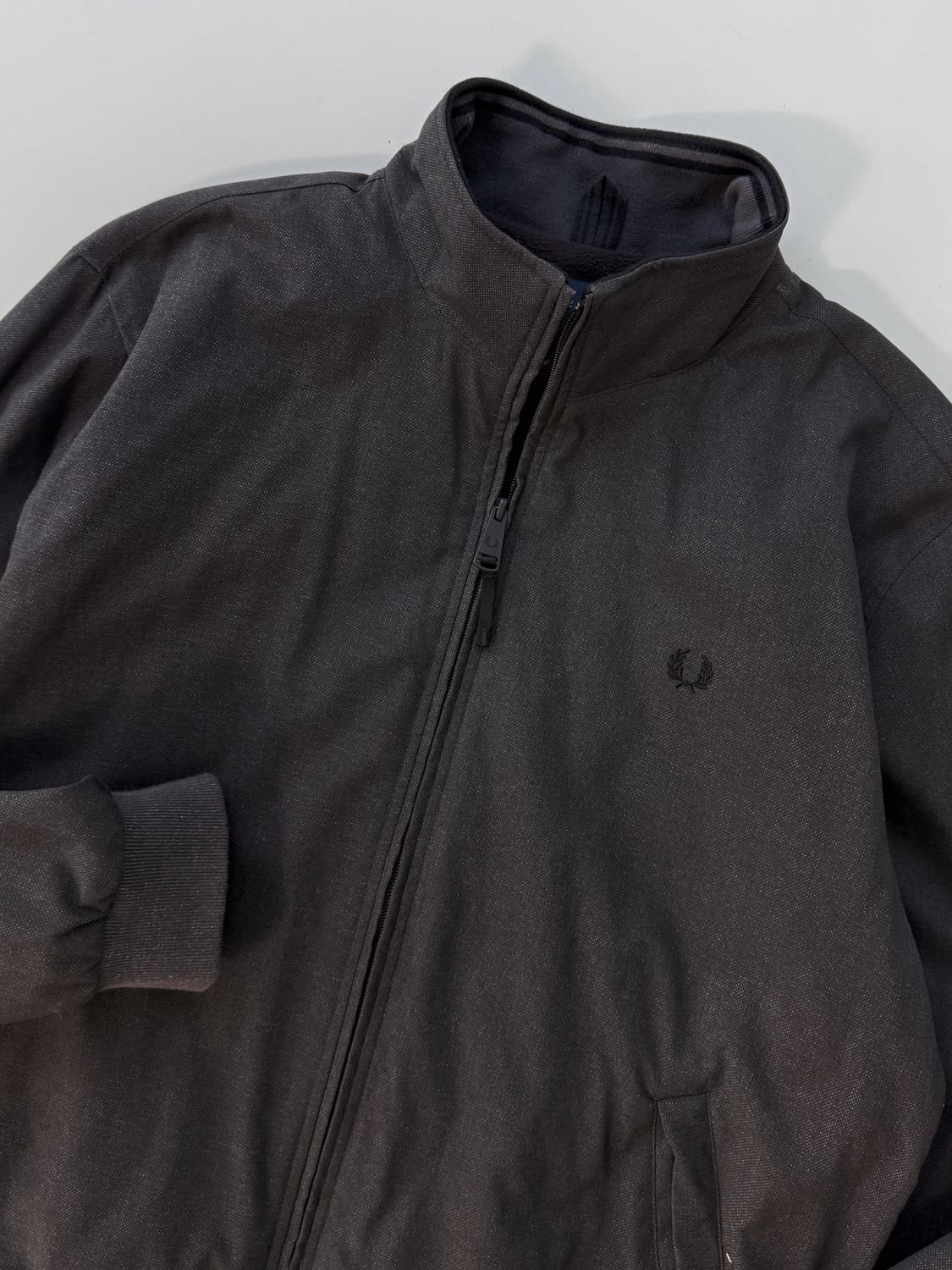 프레드페리 루즈핏 하이넥 집업 딥차콜 블루종 자켓 상품이미지5