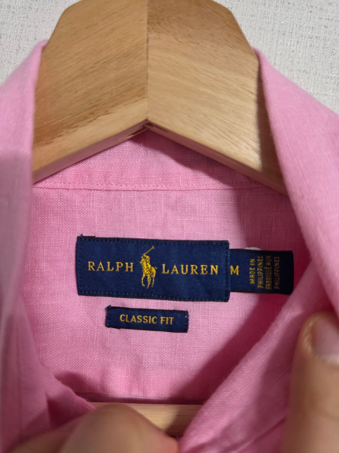 폴로 랄프로렌 핑크 린넨 셔츠 M 상품이미지2