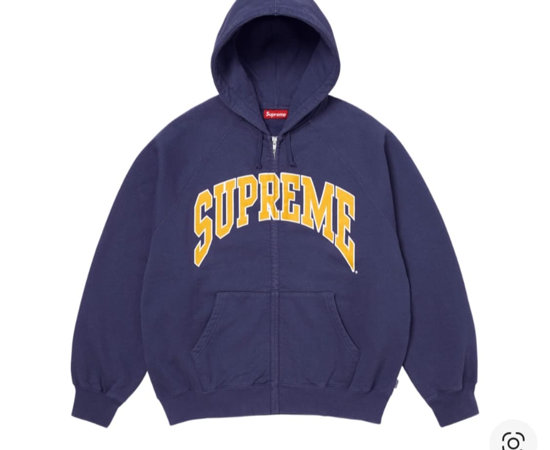 xl 슈프림 크랙 래글런 집업 후드 워시드 네이비 상품이미지1