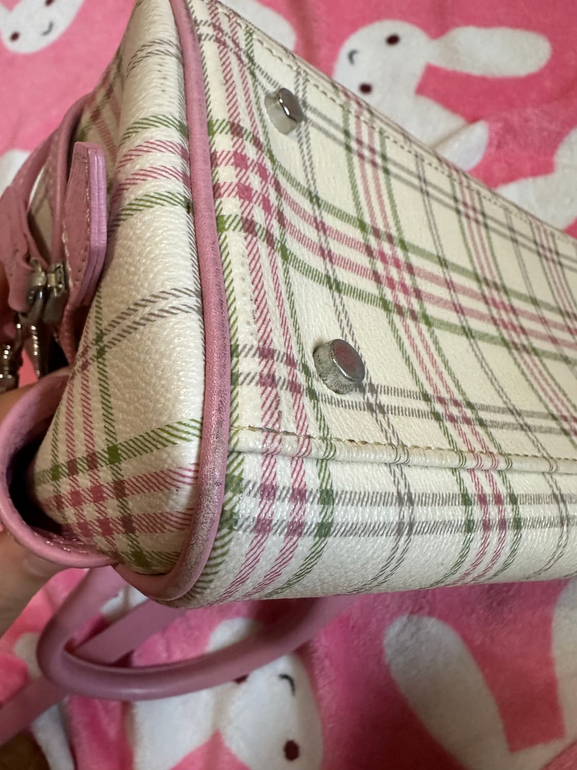 빈폴 핑크 체크 크로스백 빈폴가방 빈폴백 y2k 상품이미지9