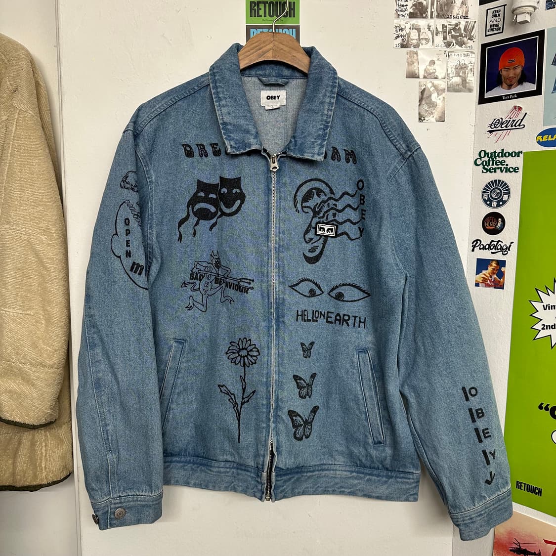 오베이 페인팅 데님 집업 자켓 상품이미지1