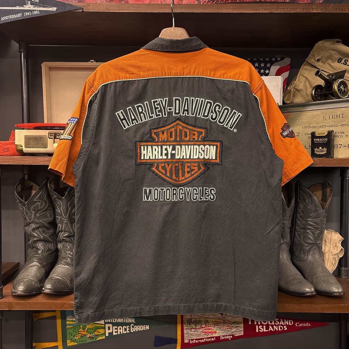 할리데이비슨 모터레이싱 오리지널 쉴드로고 워크셔츠 N1074 상품이미지2