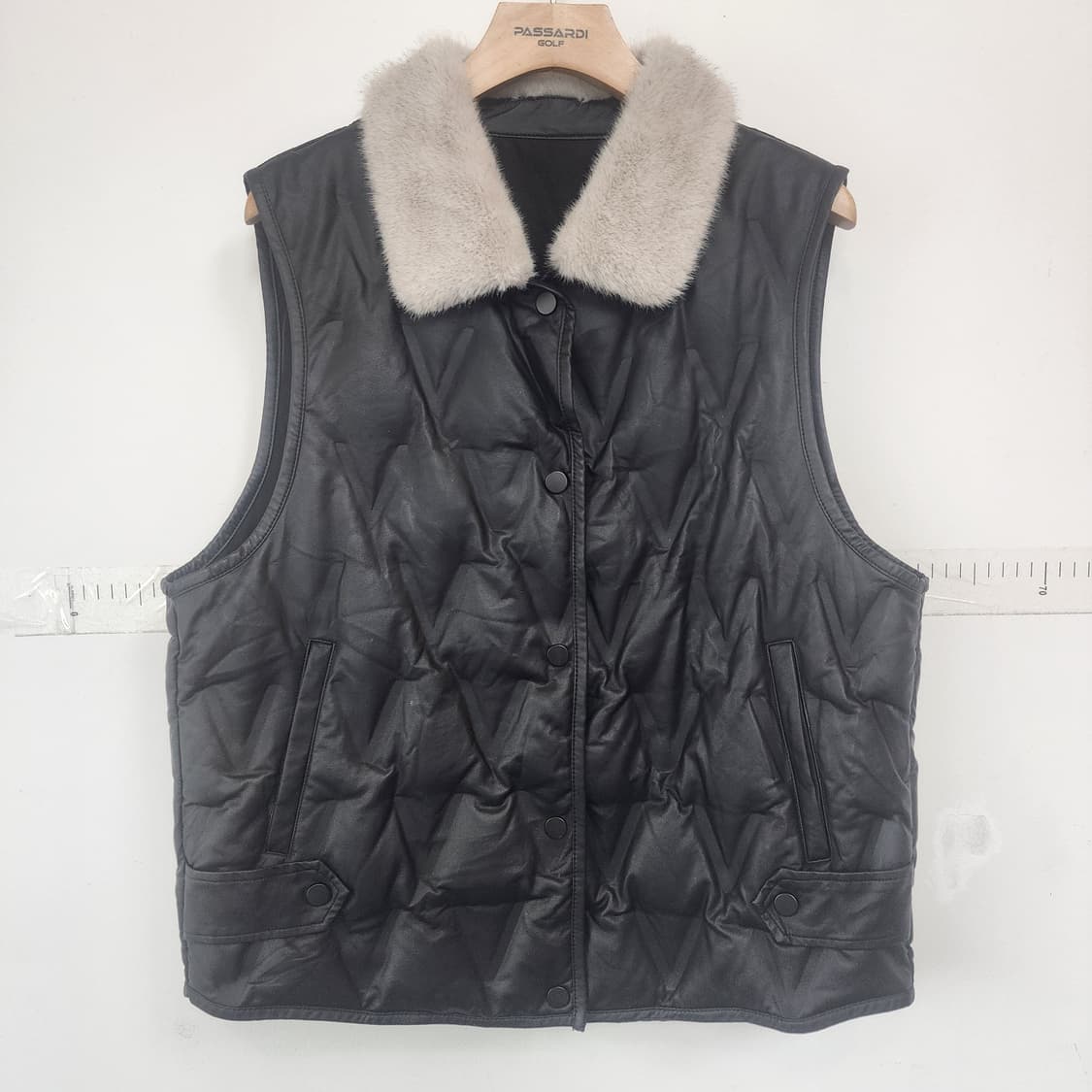 씨티지 블랙 패딩 조끼 퍼 카라 상품이미지1