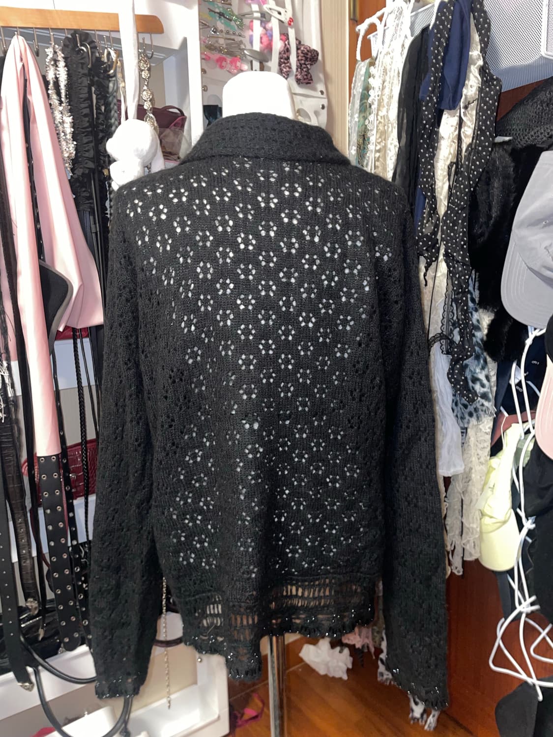 비즈 뜨개 블랙 가디건 상품이미지3