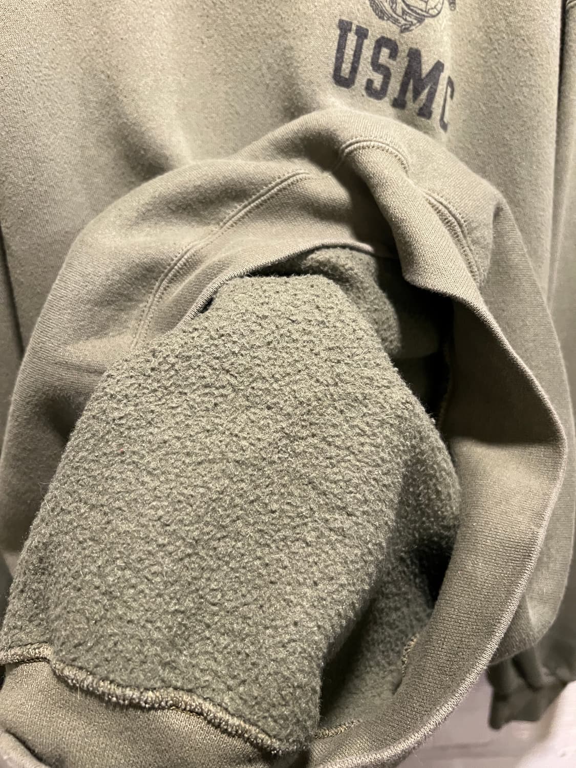 [2XL]오리지널 USMC 미 해병대 USA Made 올리브그린 스웻셔츠 상품이미지5