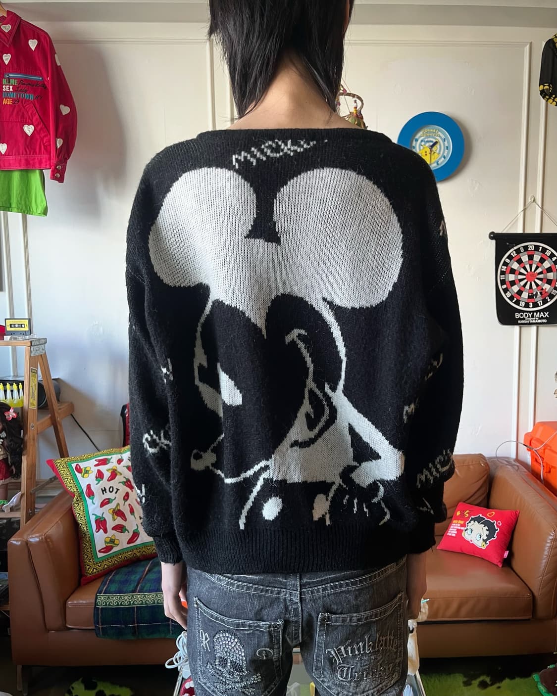 1980s YOSHIMURA Disney Hairy V-Neck Knit 상품이미지3