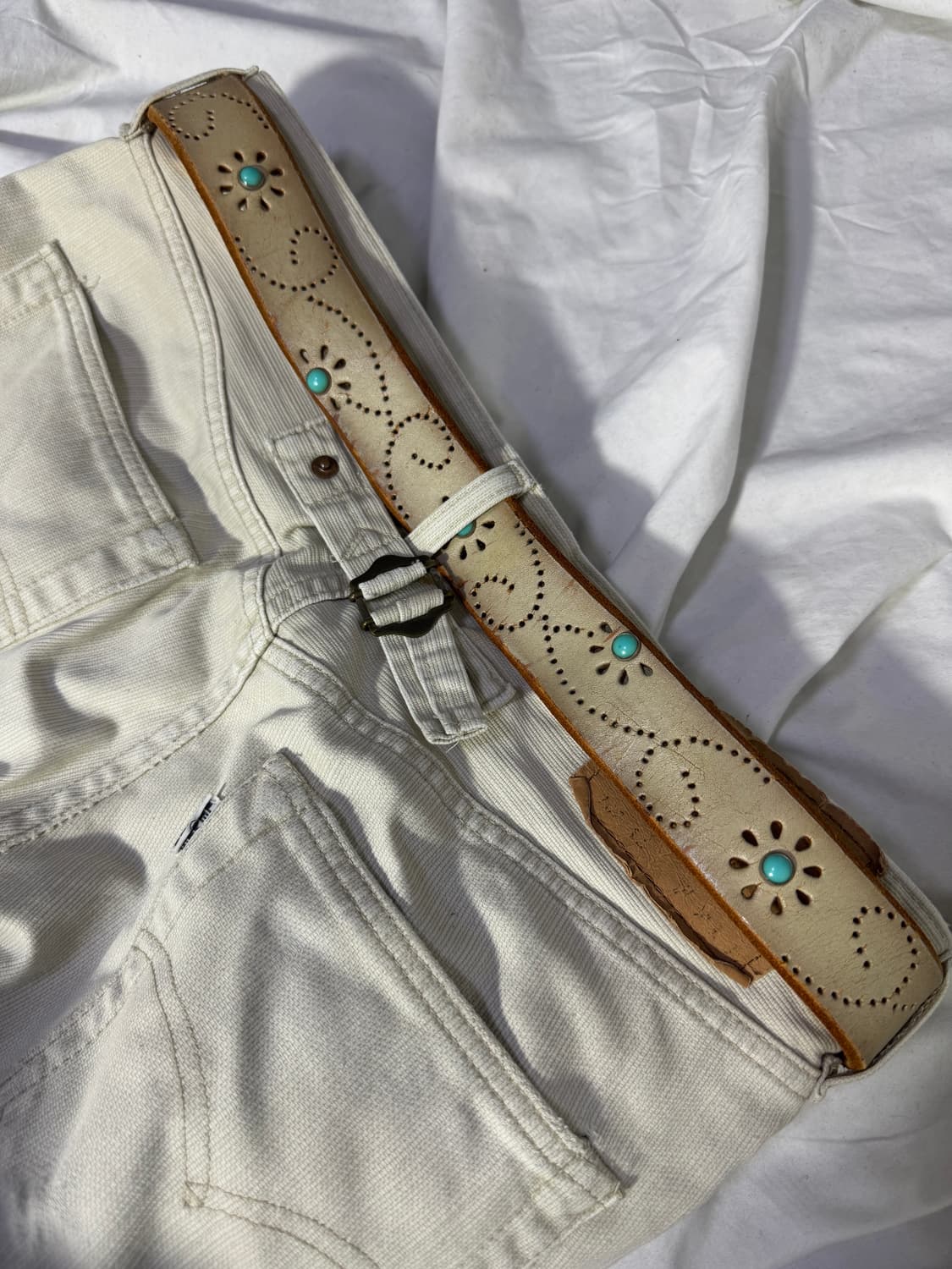 빈티지 터키석 펀칭 웨스턴 벨트 상품이미지4