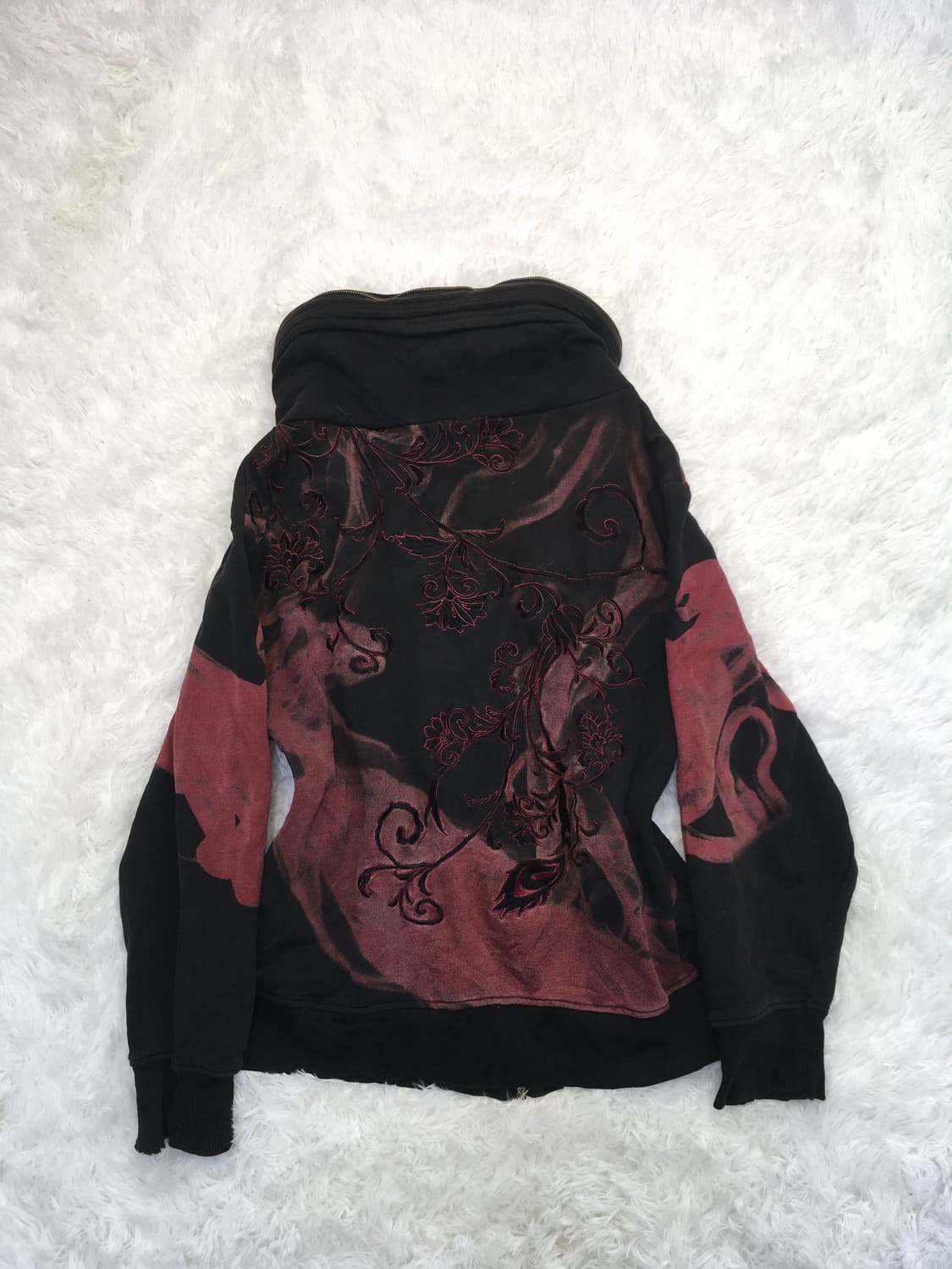 일본빈티지 오리엔탈 자수 블랙 후드집업 상품이미지2