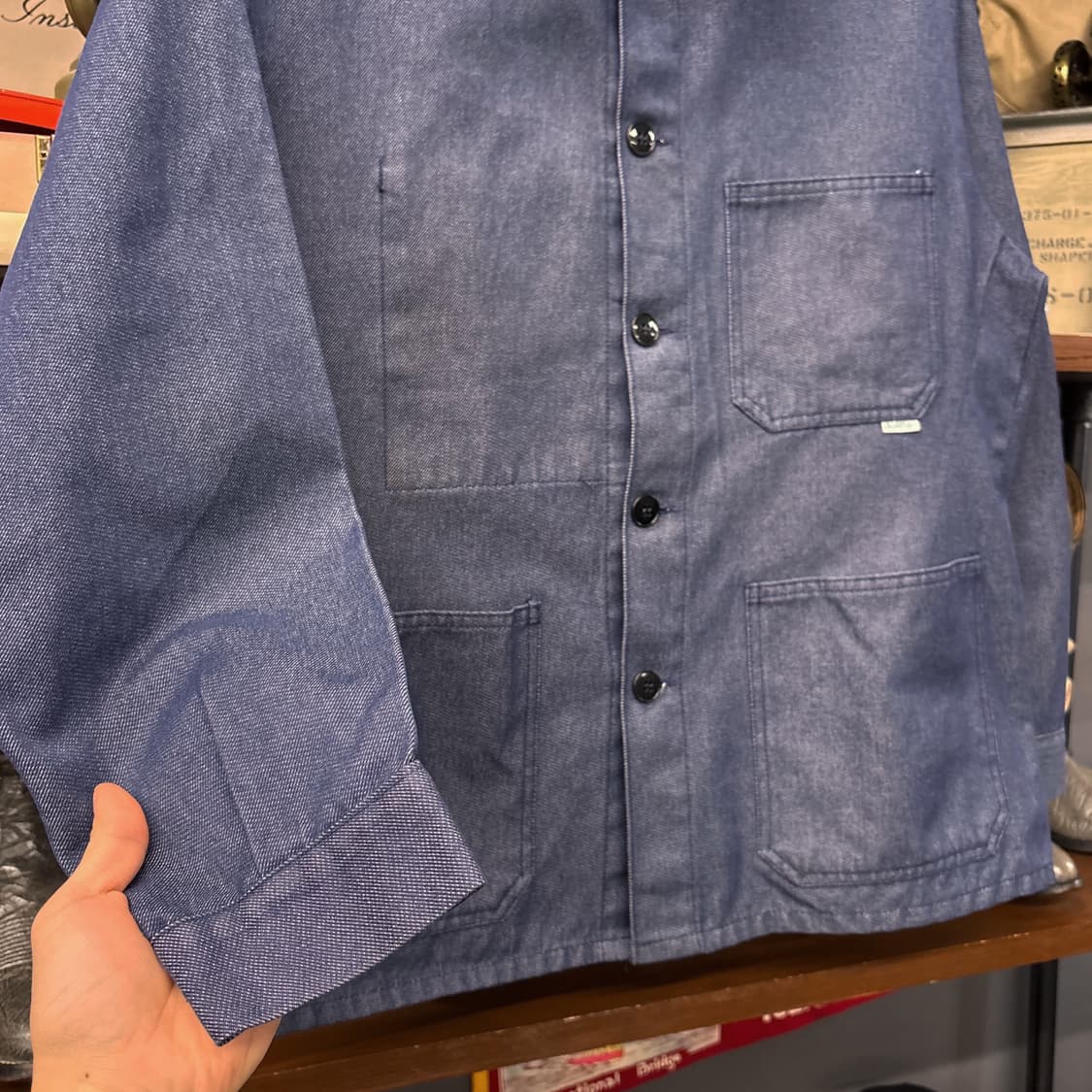 80s 돌멘 오리지널 프렌치 소프트 데님 워크자켓 / 초어자켓 N815 상품이미지4