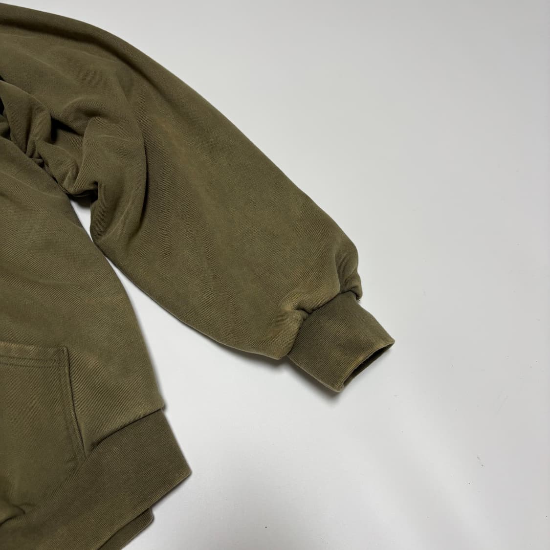 피치스 엔진 스타트 워싱 후드 집업 카키 상품이미지3