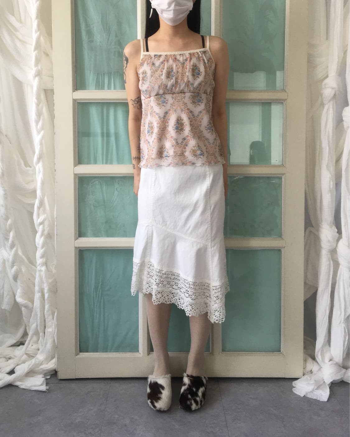 Rosa cheri ornament pattern sleeveless 상품이미지5