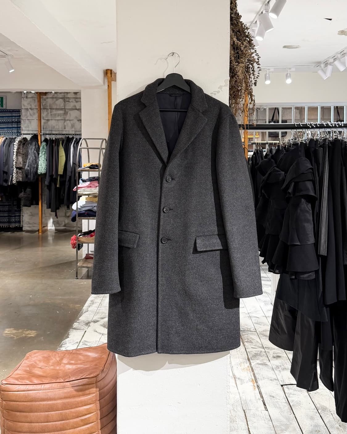 질샌더 그레이 싱글 울 코트 상품이미지1