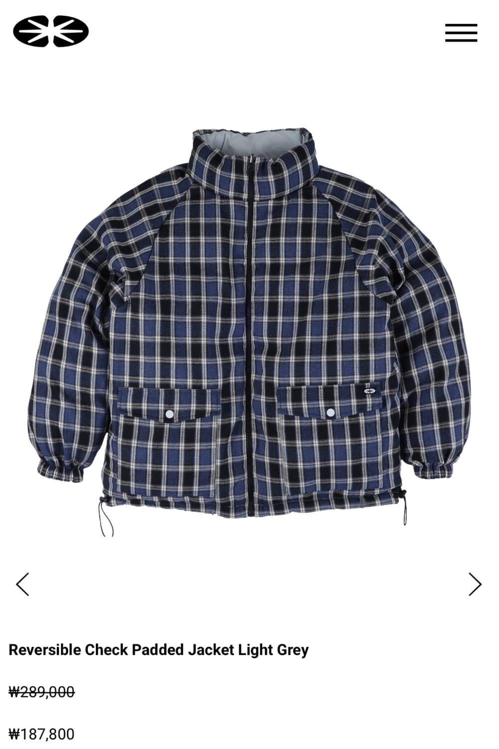 ERTR 리버시블 체크 패디드 자켓 이알티알패딩 상품이미지2