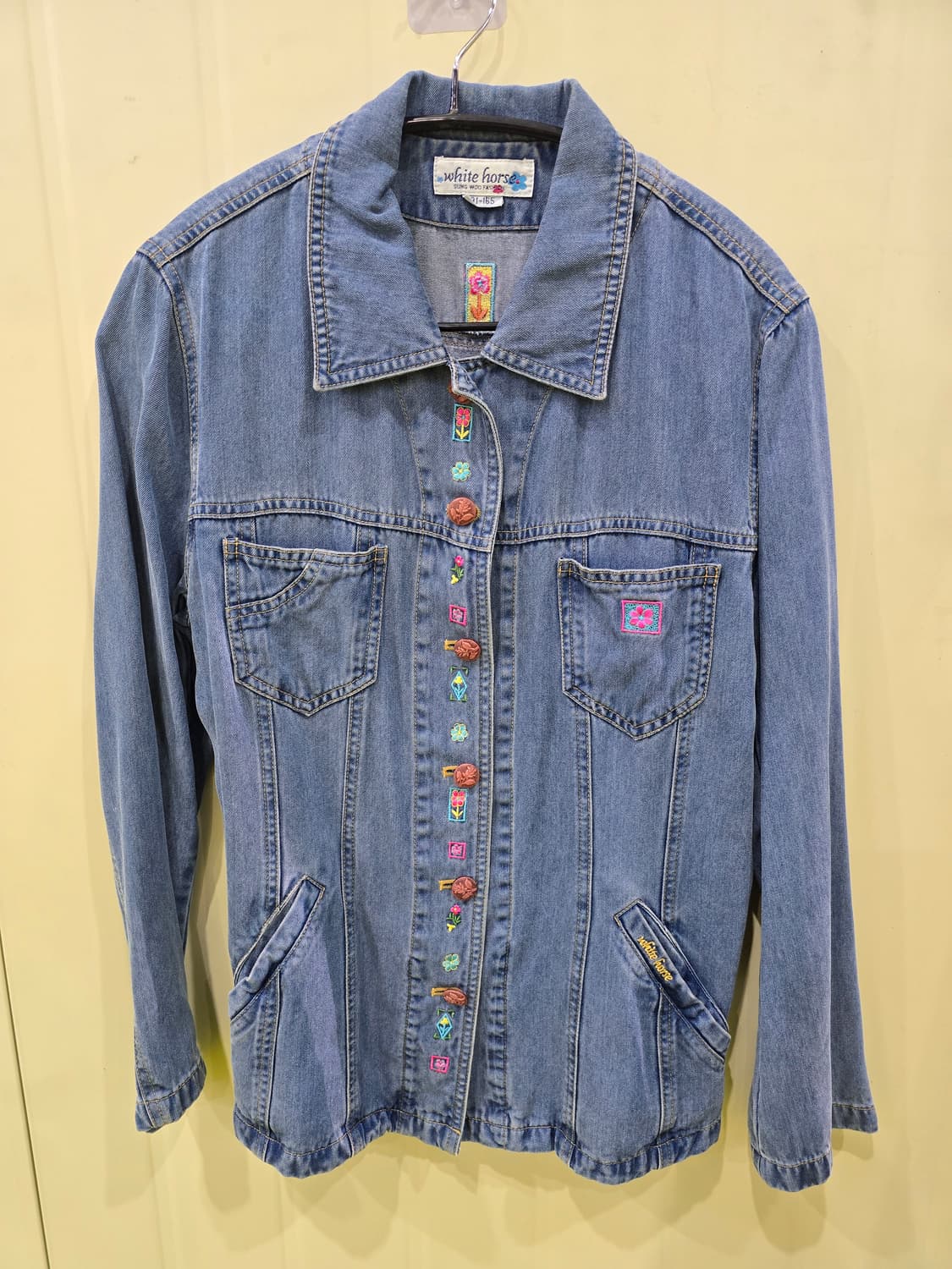 화이트호스 플라워 자수 데님 자켓 상품이미지1