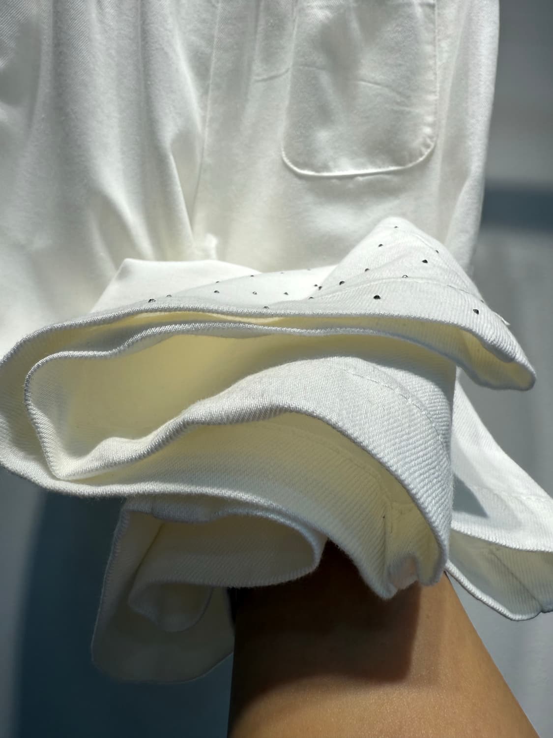 화이트 도트 큐빅 얇은 청바지 상품이미지7