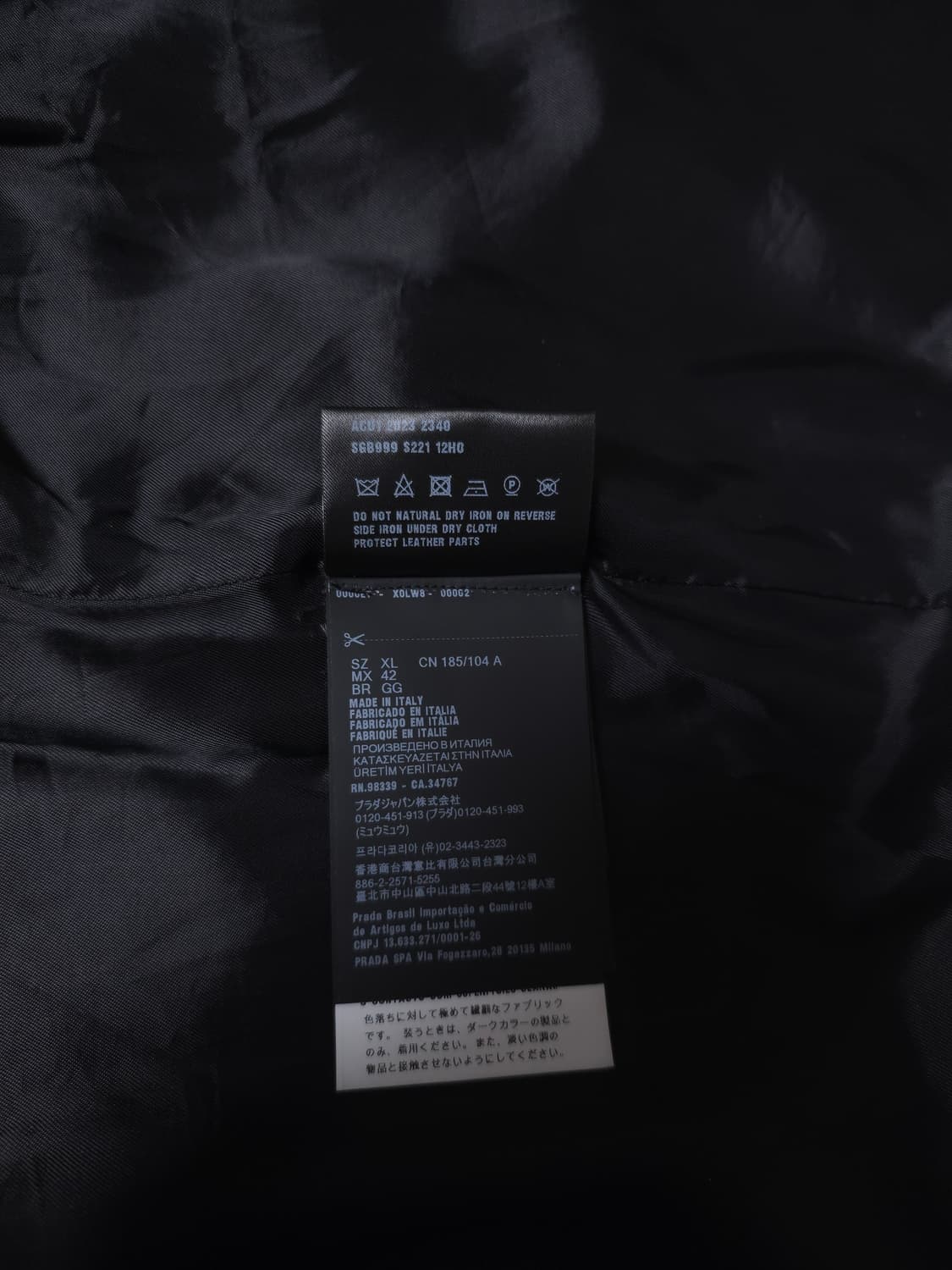 [XXL] 프라다 벨벳 블루종 자켓 블랙(SGB999) 상품이미지9