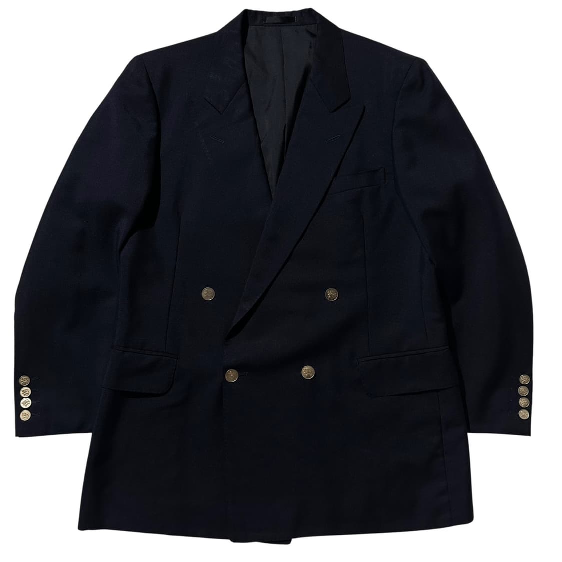 버버리 울 모헤어 금장버튼 더블 블레이저 자켓 네이비 상품이미지1