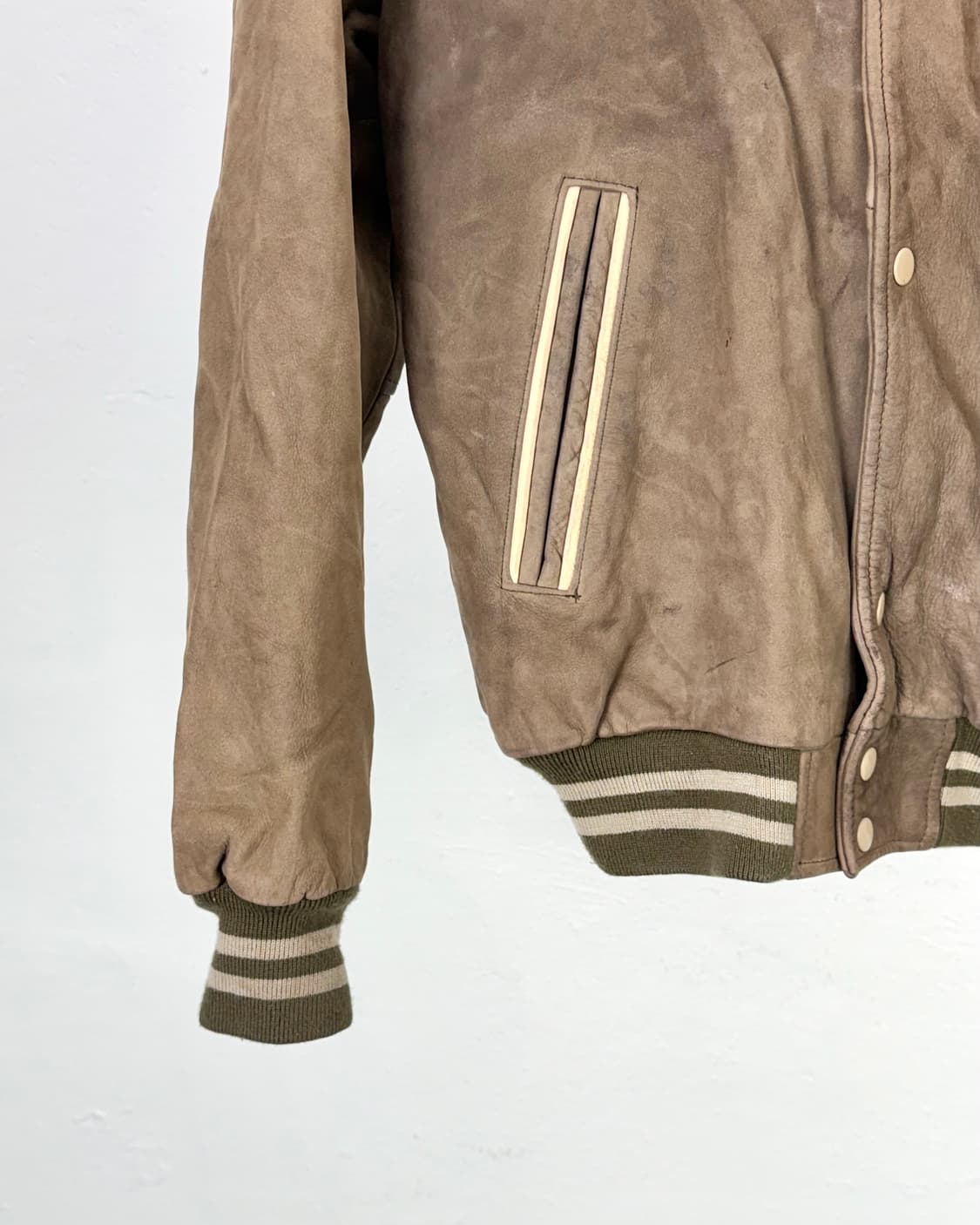 퀵실버 90s 픽 스킨 브라운 퀼티드 바시티 자켓 상품이미지5