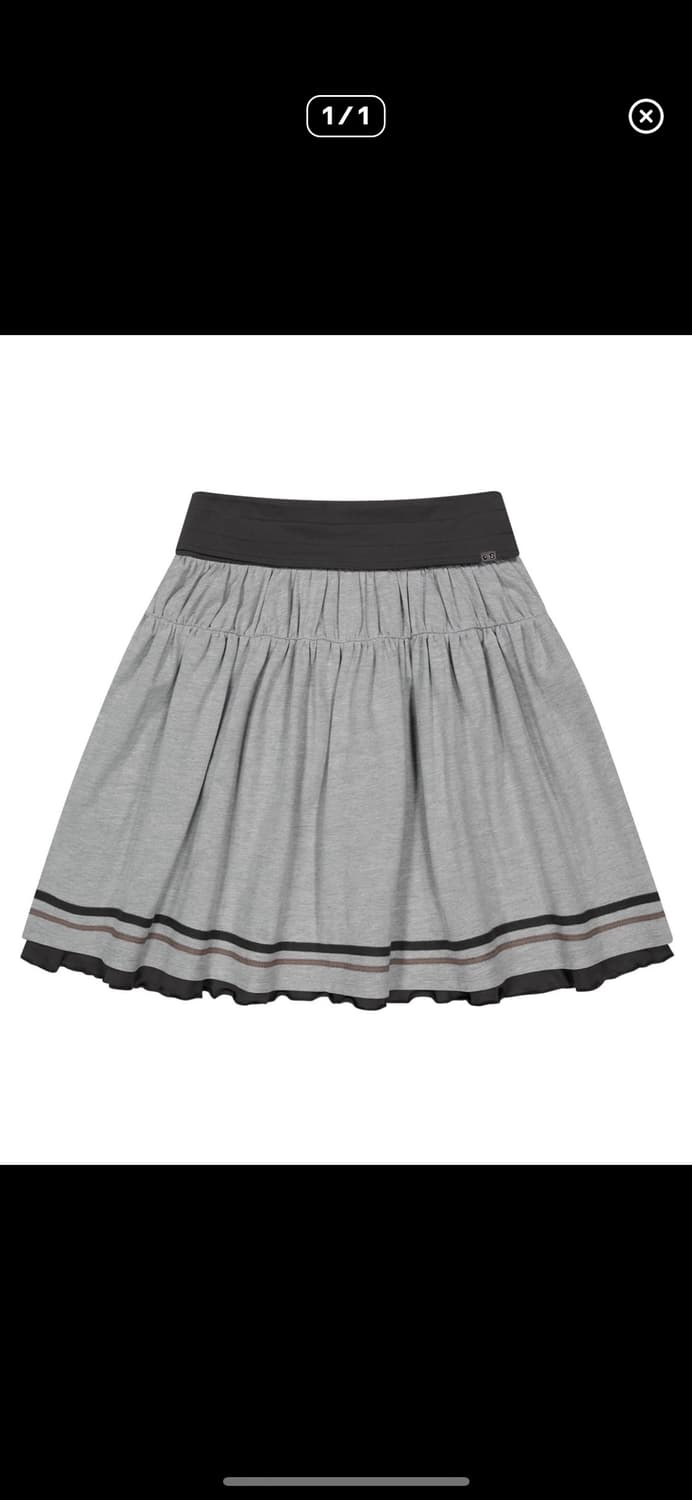 코이세이오 브라이스 폴딩 셔링 스커트 멜란지 그레이 1사이즈 상품이미지1
