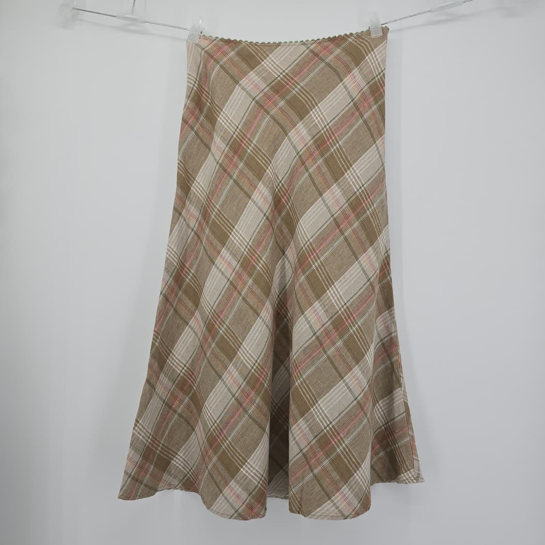 Eddie Bauer 린넨 체크 롱 내추럴 스커트 [B50533 상품이미지9