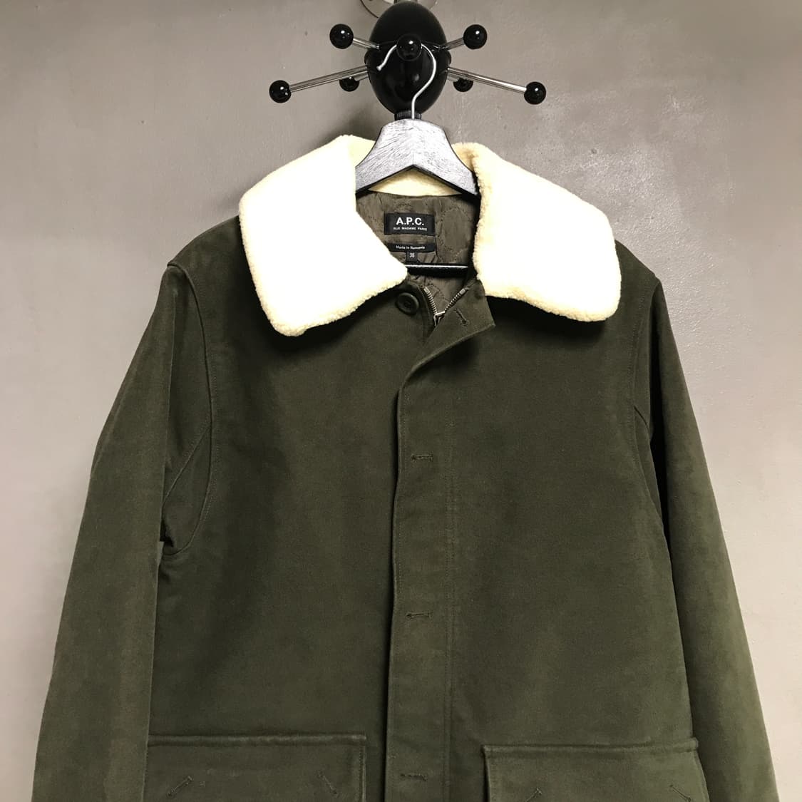 APC 아페쎄 퍼 코트 카키 36(W) 상품이미지2