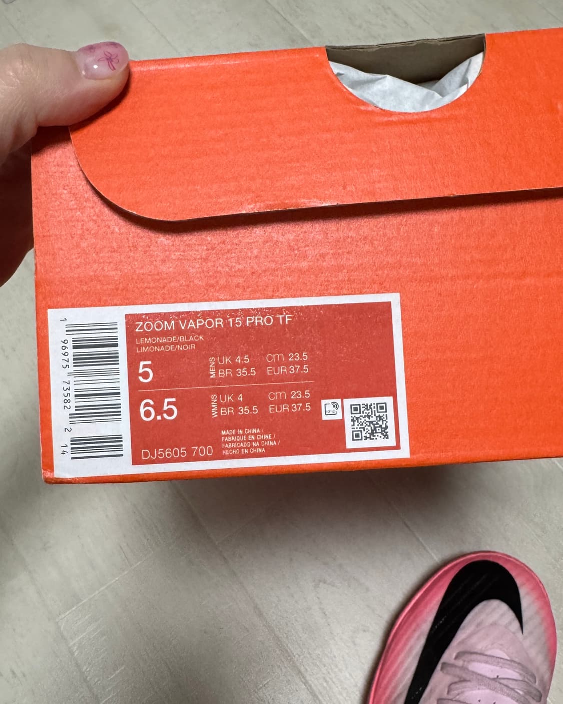 나이키 줌 베이퍼 15 TF 풋살화 235 (박스 포함) 상품이미지5