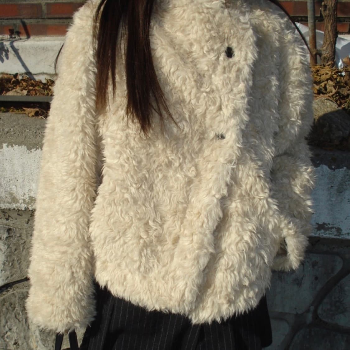 아이보리 퍼 자켓 상품이미지4