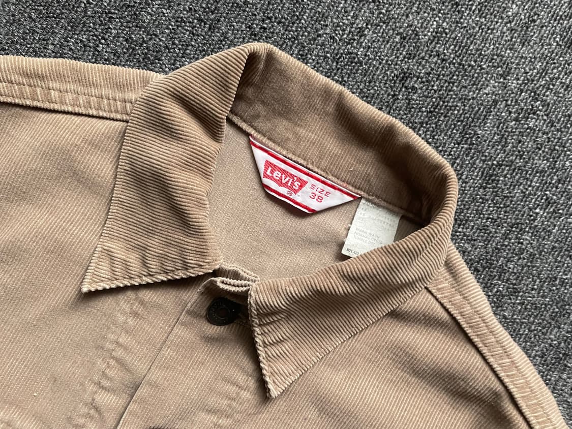 70s 빈티지 리바이스 코듀로이 트러커 자켓 70505 카키 38 상품이미지2