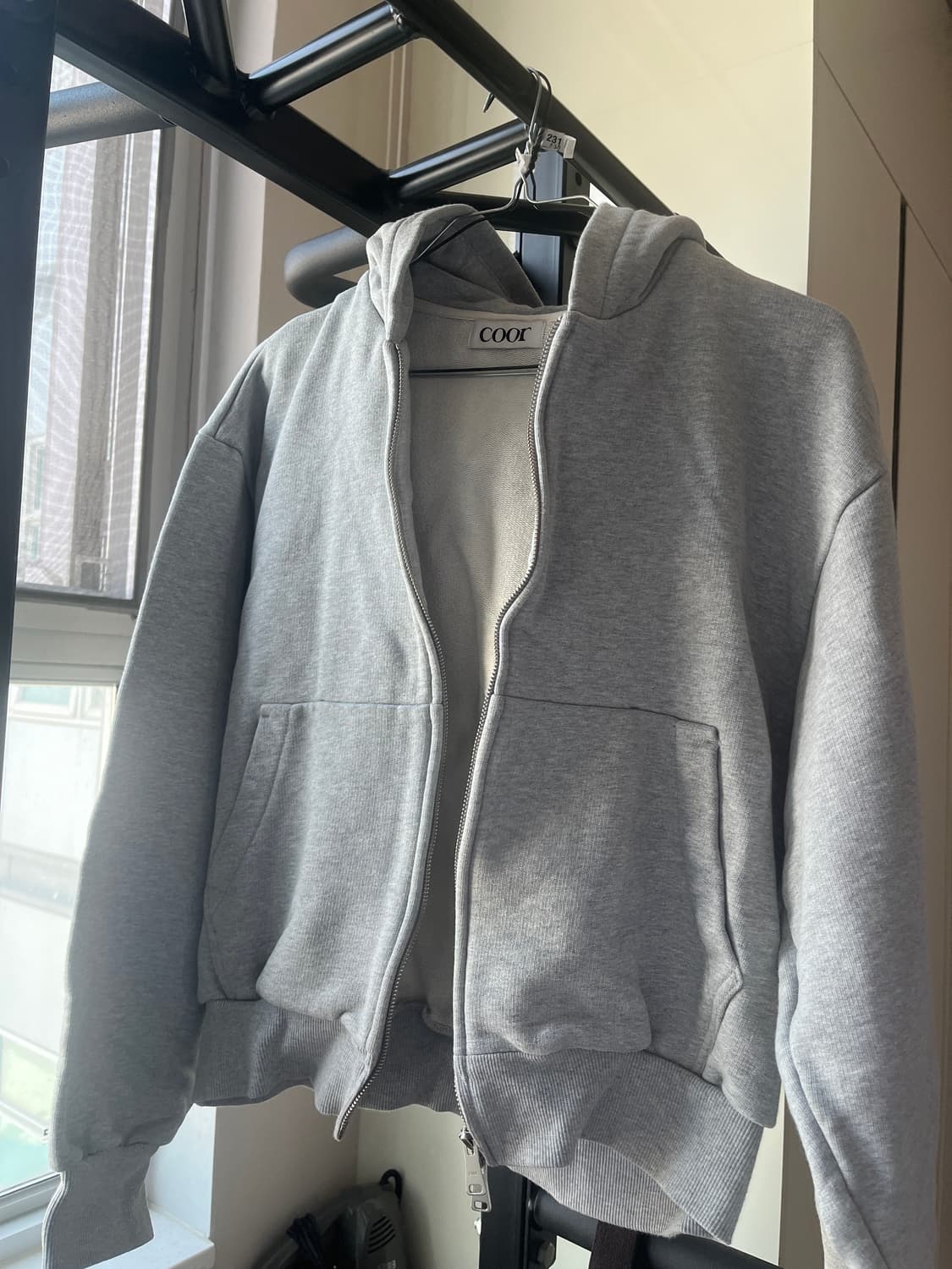 [S] 쿠어 미니멀 코튼 후드집업 상품이미지4