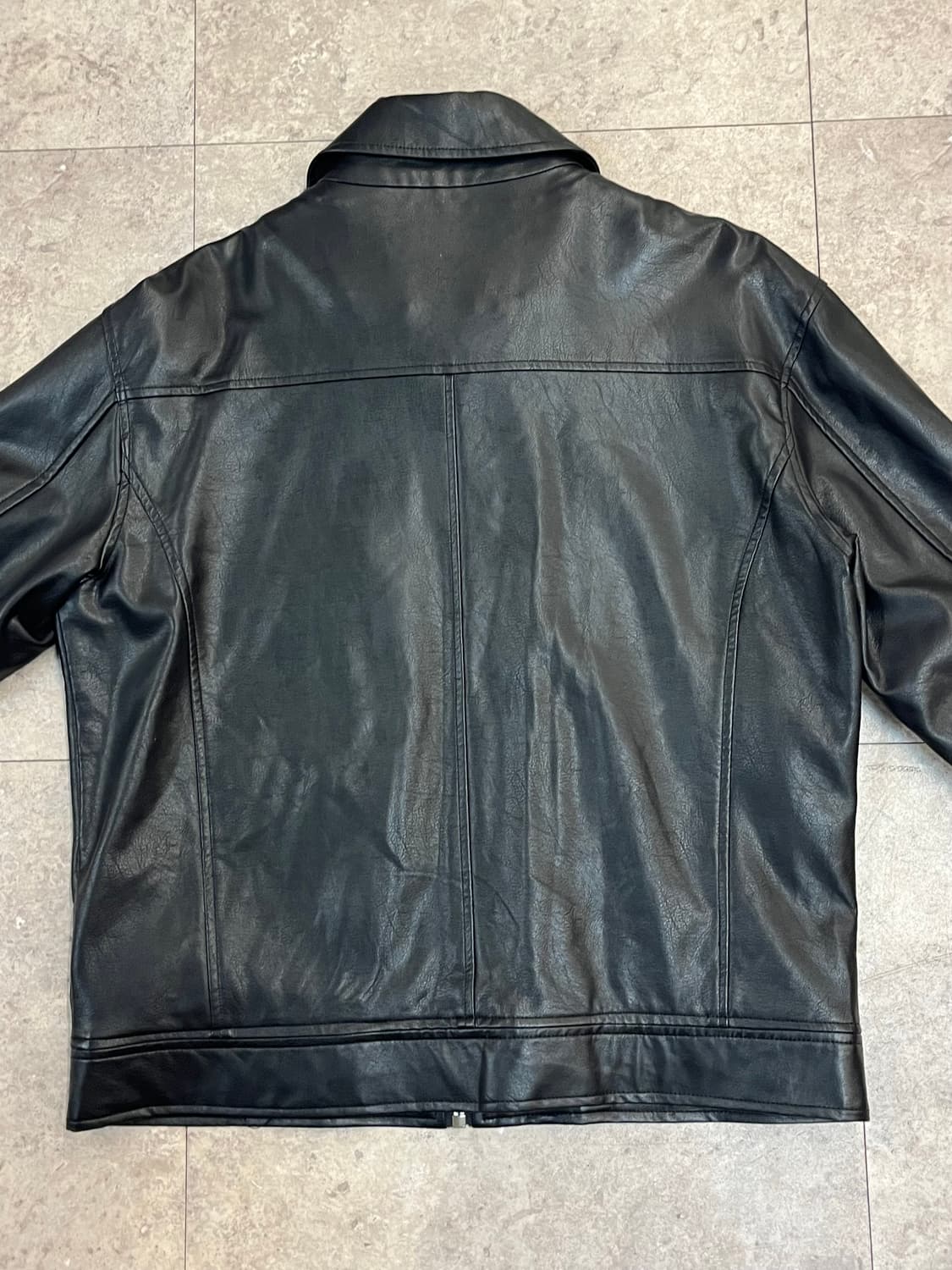 빈티지 가죽 레더 자켓 블랙 100 #csz2849 상품이미지6