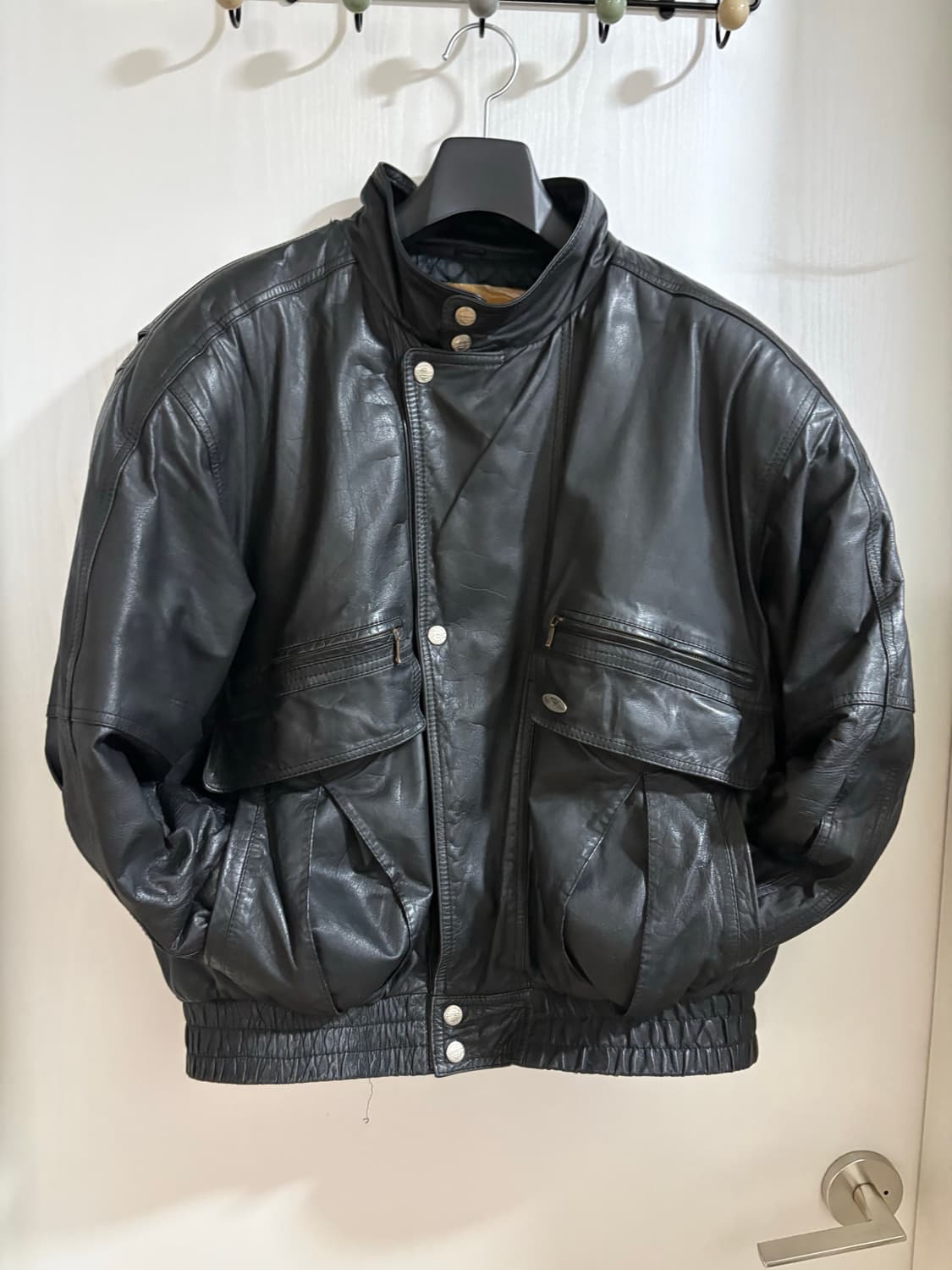 80s-90s vintage leather bomber jacket 상품이미지1