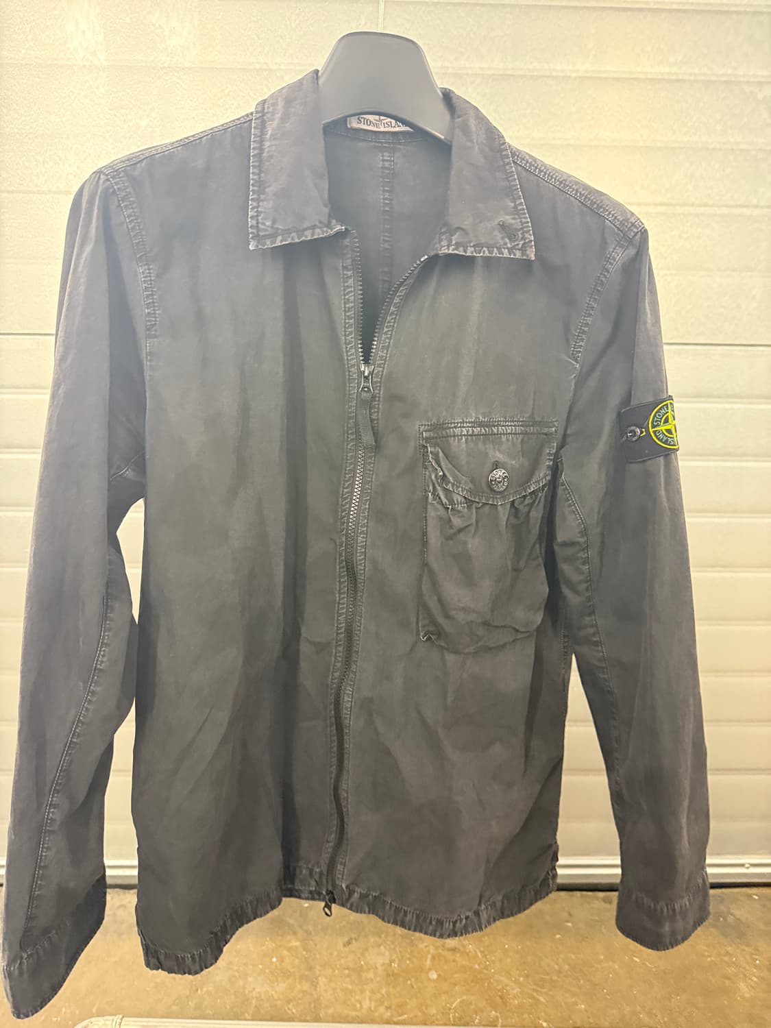 스톤아일랜드 정품 가먼트다잉 블랙 오버셔츠 자켓 L 상품이미지3