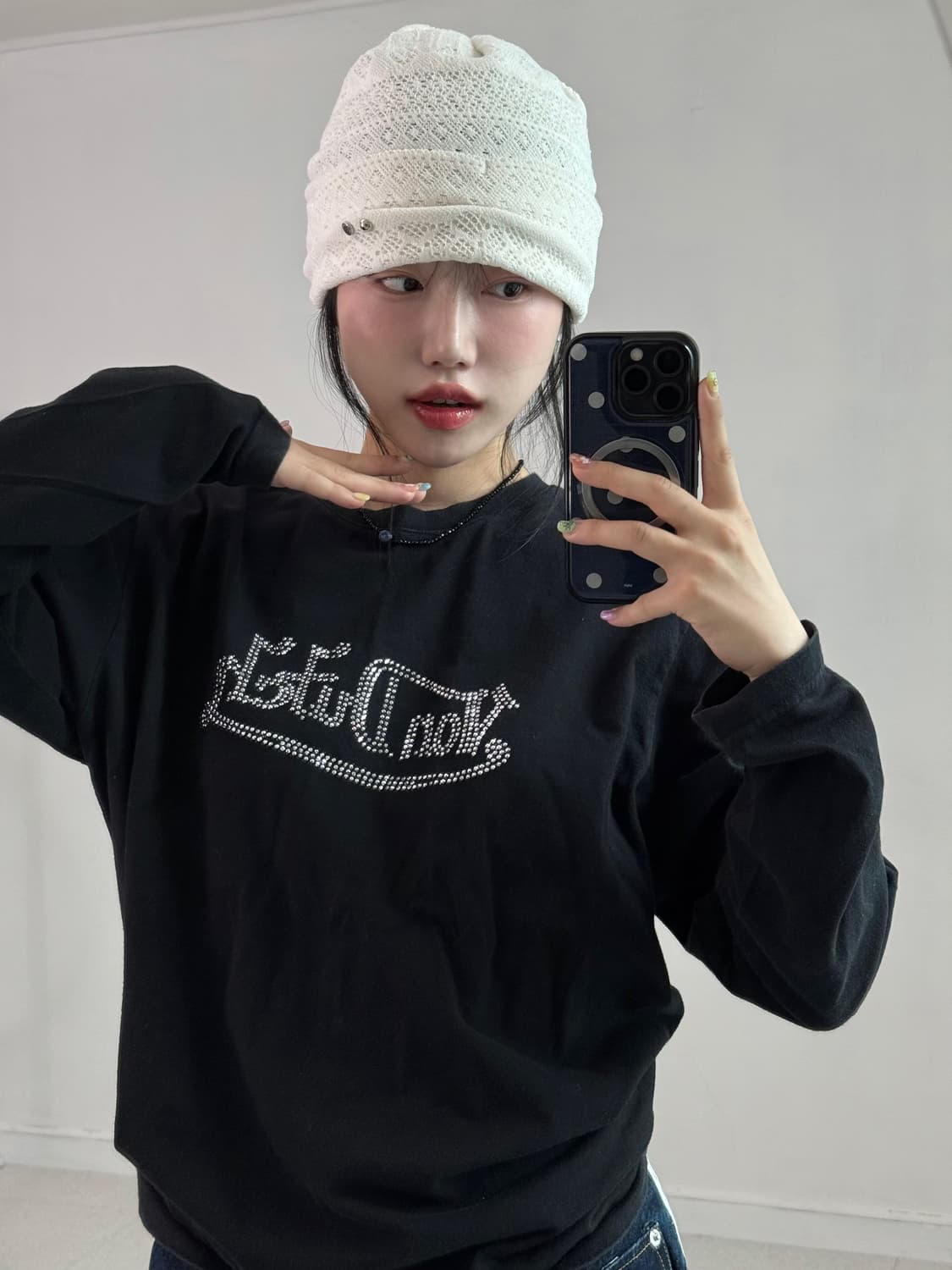 본더치 블랙 큐빅 롱슬리브 상품이미지2