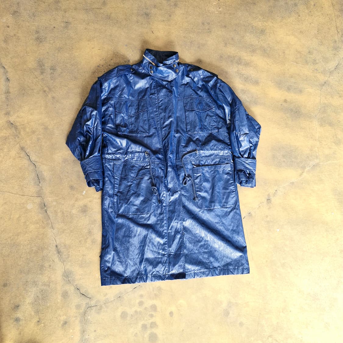 블루 레더 롱코트 F 새상품 상품이미지1