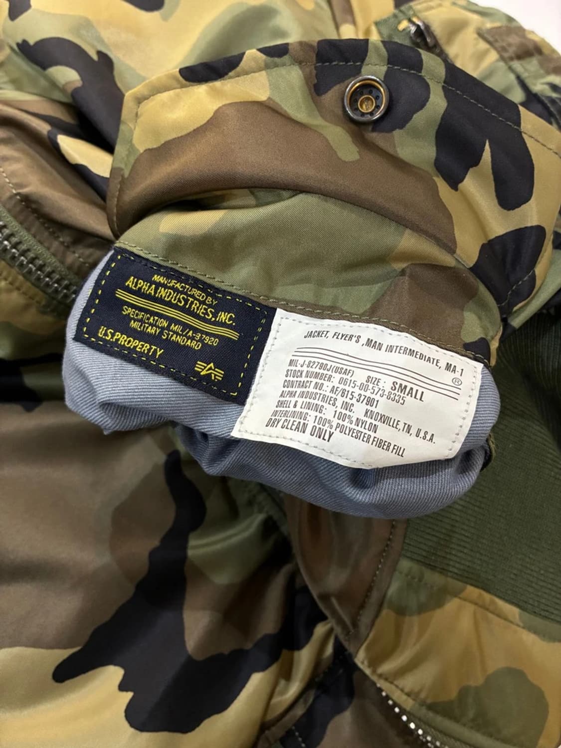 알파인더스트리 카모 Ma-1 리버시블 블루종 자켓 PN6460    상품이미지10