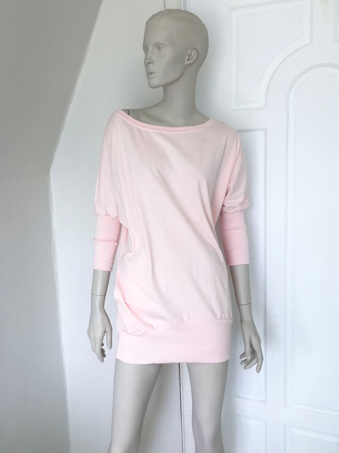 Baby Pink Wide Neck Mini Dress 상품이미지3