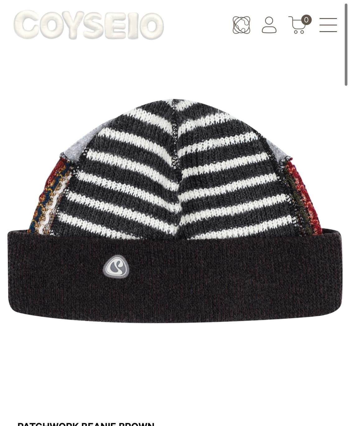 코이세이오 패치워크 비니 브라운 상품이미지1