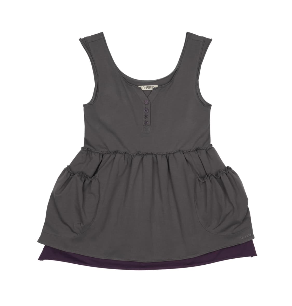 코이세이오 SHIRRING POCKET SLEEVELESS CHARCOA 상품이미지2