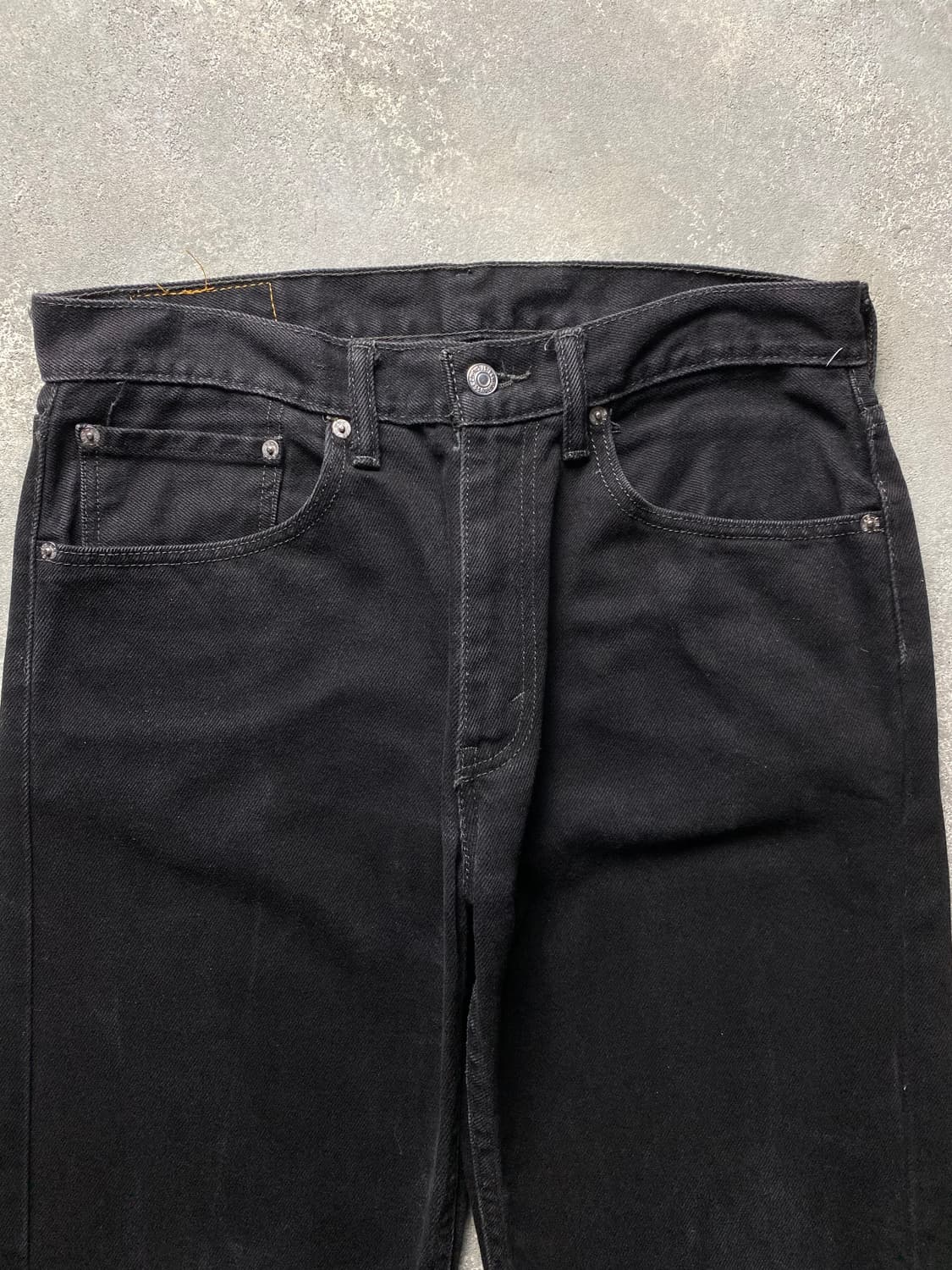 [32-33] Levi's 505 리바이스 흑청 컷오프 크롭 데님팬츠 상품이미지4