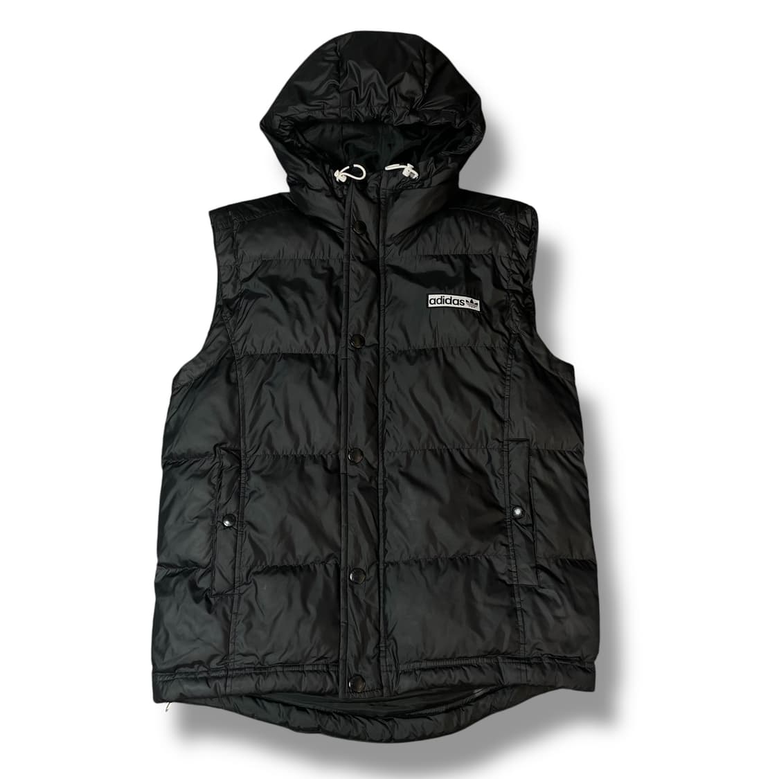 아디다스 블랙 오리지널 90's 후드 패딩 조끼 90 상품이미지1