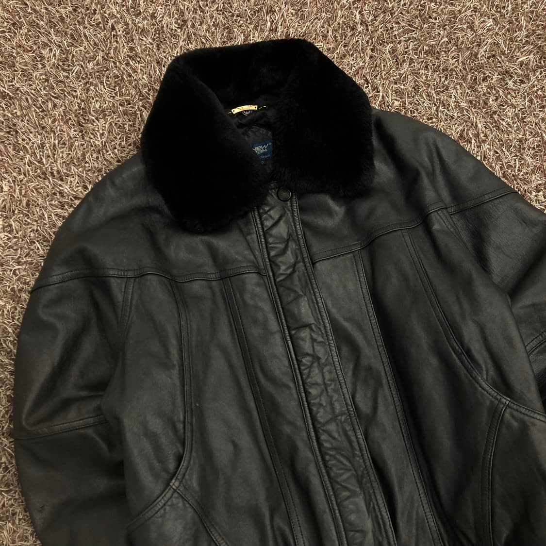 빈티지 양가죽 봄버 퍼카라 레더 가죽 자켓  상품이미지2