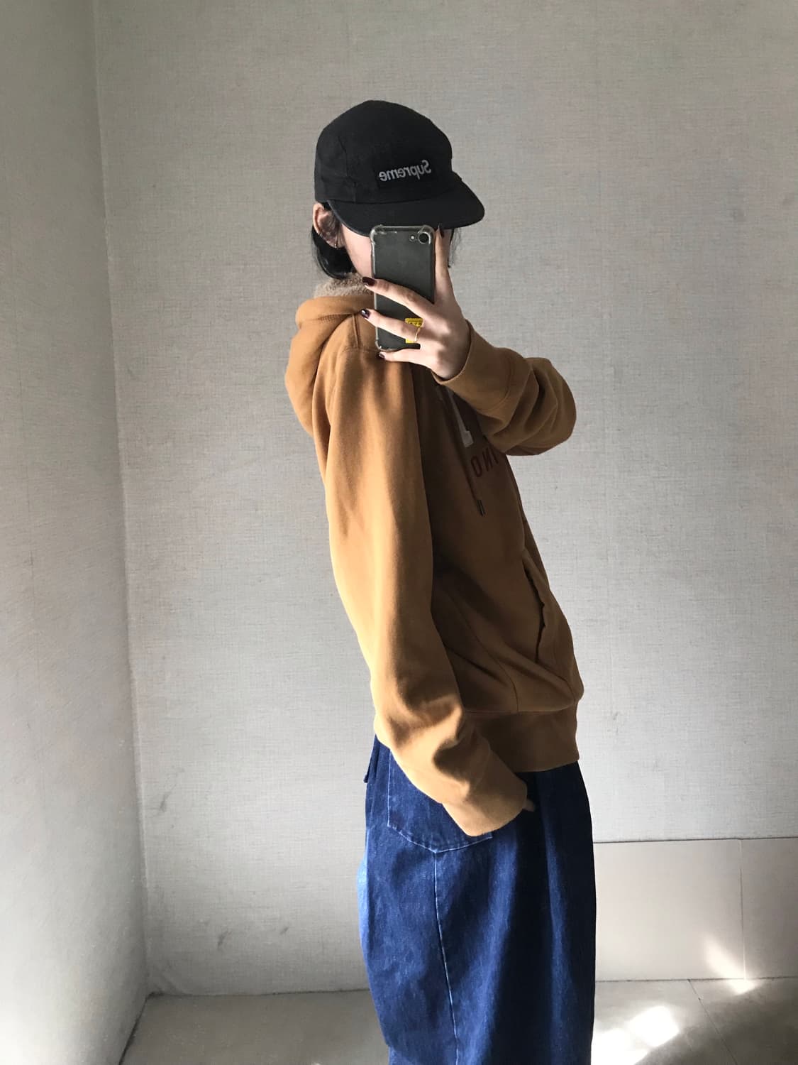 후아유 카멜 브라운 퍼 후드집업 상품이미지3