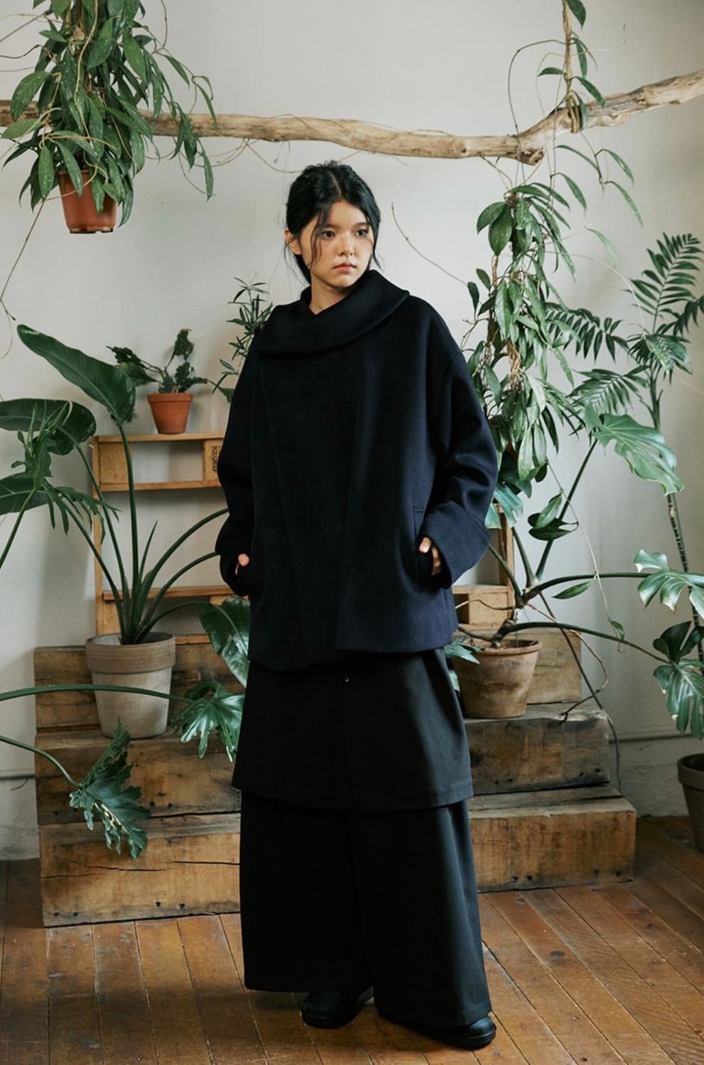 Malen unisex side cara coat navy 상품이미지3