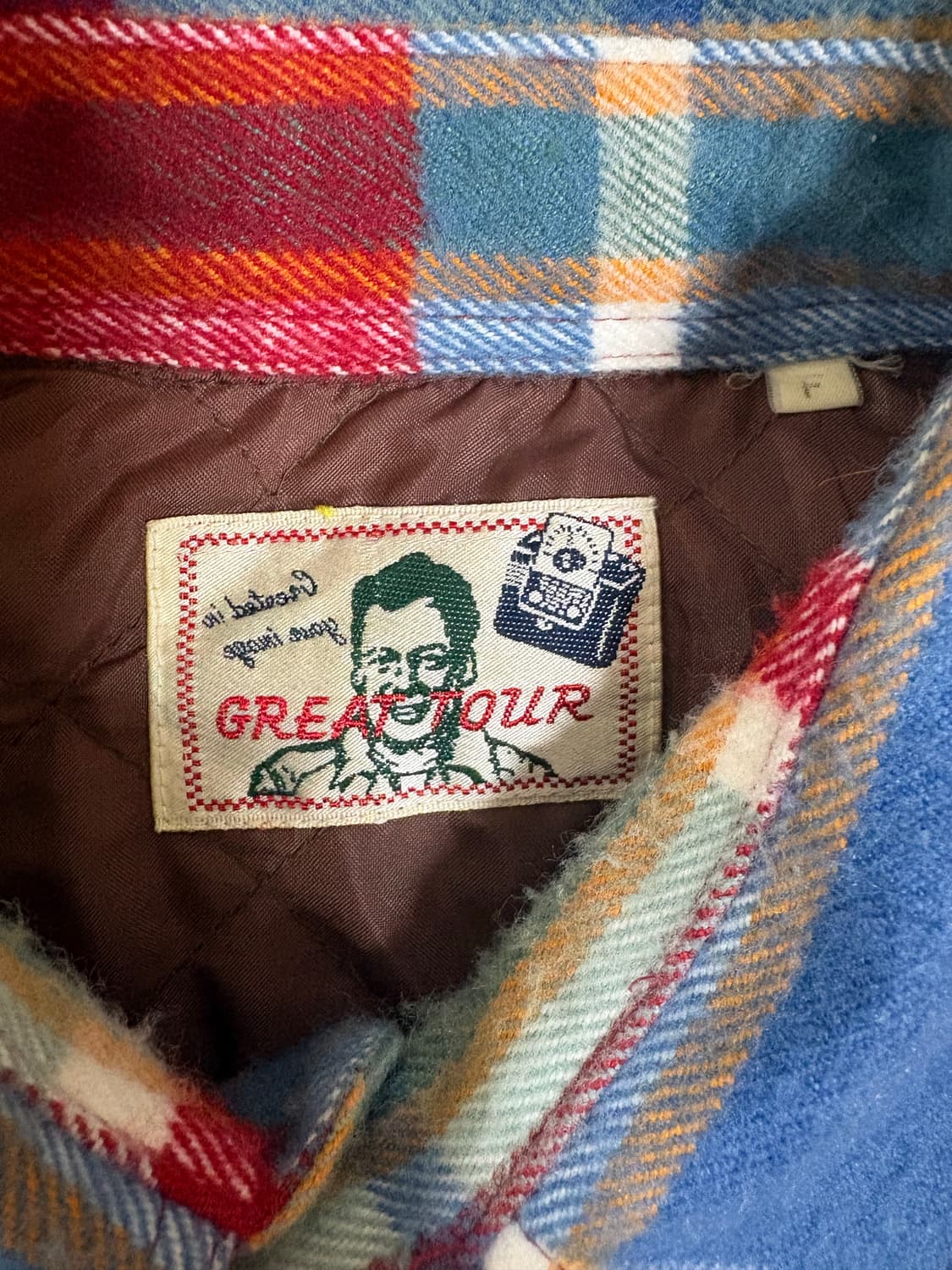 Vintage 블루 체크 퀄팅 셔츠 자켓 상품이미지3