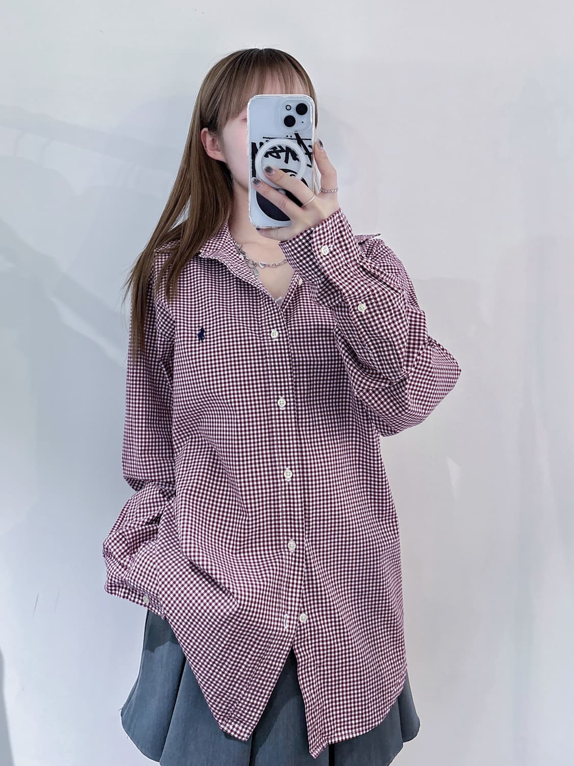 폴로랄프로렌 포니 레드 체크 셔츠 상품이미지2