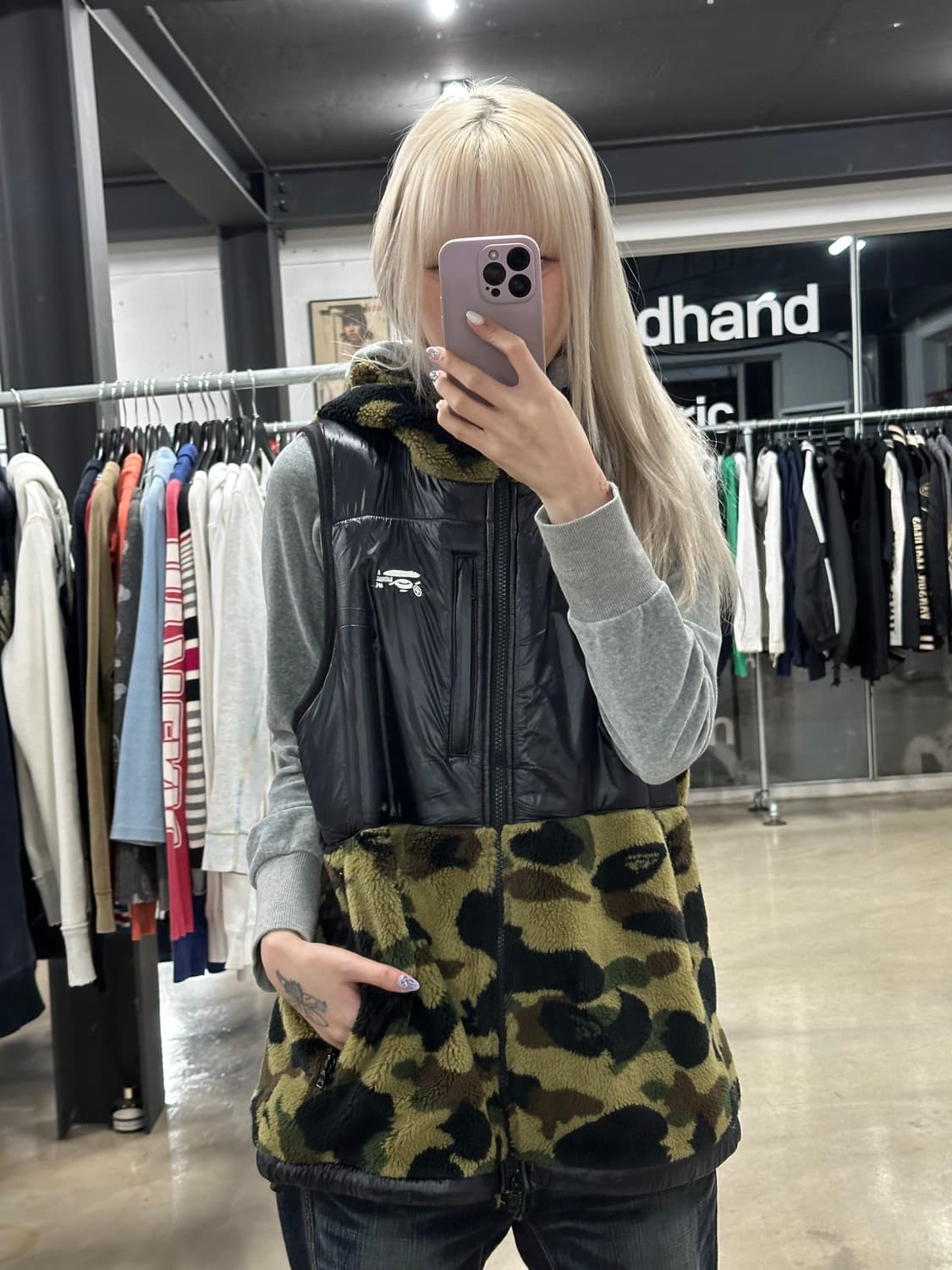 베이프 카모 패딩베스트 상품이미지4